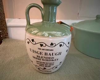 Vintage Tullamore Dew Uisge Baugh Blended Irish Whiskey Ceramic Jug