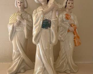 Vintage HOMCO Japanese Geisha Figurines, Set of 3