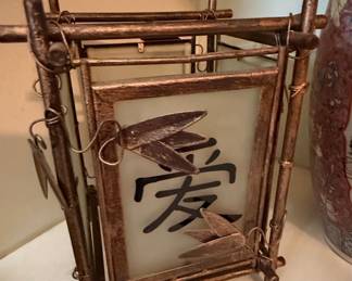 Vintage Asian-Style Metal Bamboo Lantern