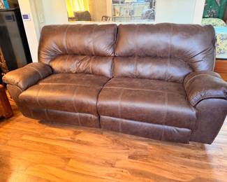 Vintage Catnapper Faux Leather Reclining Sofa
