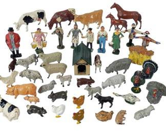 1930's - 1950's Britains, Johillco, Timpo Farm Animals & People
