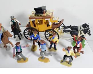 Vintage Timpo Wild West Stage Coach Robbery Figures