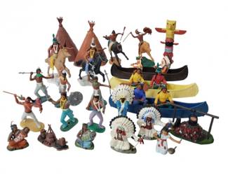 Vintage Britains & Others Plastic Assortment Of Native Americans