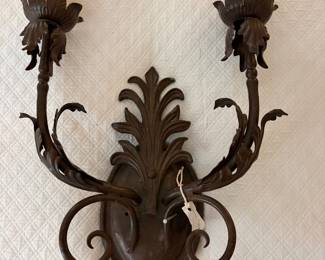Antique iron wall sconce
