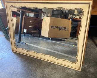 Lot 2528: French Provincial Cream Painted Dresser Wall Mirror