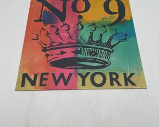 Lot 2657: Mark Allen "No 9 New York" Crown Metal Wall Panel