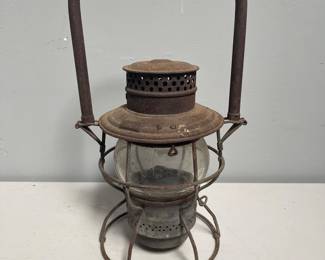 Lot 10176: Tall-Globe Railroad Hand Lantern, Early 20th Century