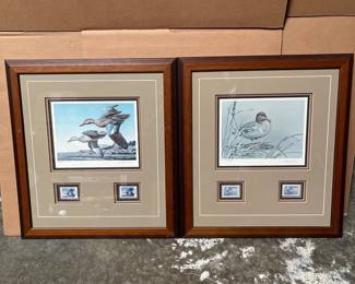 Lot 10202: Pair Arizona Duck Stamp Prints w/ Stamps, Steiner & Meline