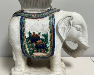 Lot 4064: Chinese-Style Glazed Ceramic Elephant Garden Seat