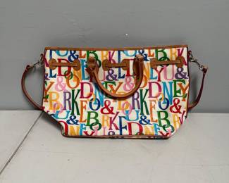 Lot 10006: Dooney & Bourke Multicolor Letter Print Canvas Tote