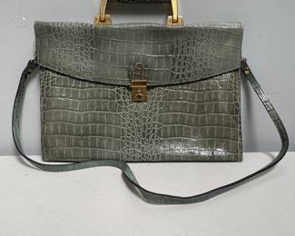 Lot 10071: Vintage 1970s-80s Leather Portfolio Handbag
