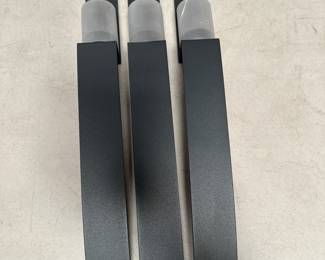 Lot 3: 3 Black Metal Candle Wall Sconces with Frosted Glass Covers