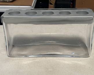 Lot 209: Glass Candle Holder with 5-Well Metal Tea Light Insert