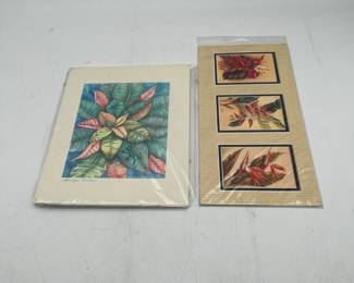 Lot 2706: Allison Kuehn Signed Gecko Print & Gill Hawaiian Triptych