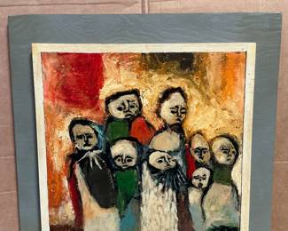Lot 4074: Signed Spicer Figurative Expressionist Oil Painting