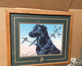 Lot 10197: Black Lab & Pintails Framed Wildlife Print