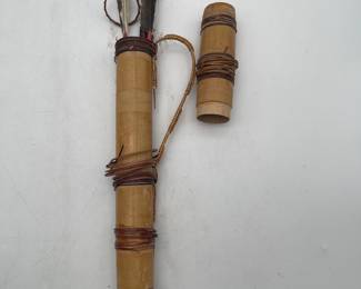 Lot 2671: Bornean-Style Bamboo Dart Quiver with Darts & Arrows