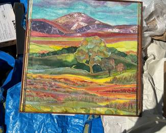 Lot 3021: Susan Cawthon "Autumn Silk" Painted Silk Landscape