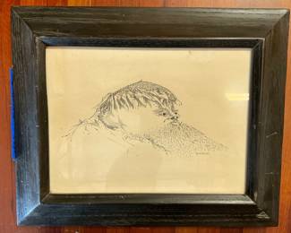 Lot 4079: Spitzer 1961 Signed Original Pen & Ink Drawing, Framed