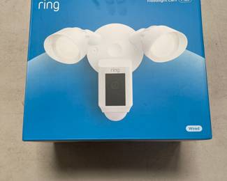 Lot 9032: Ring Floodlight Cam Wired Plus 1080p Camera, White