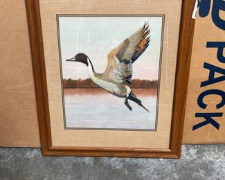 Lot 2527: Chas E. Lancaster Signed Pintail Duck Painting, Framed
