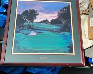 Lot 3024: Muirfield Village Golf Club Hole No. 17 Framed Golf Art