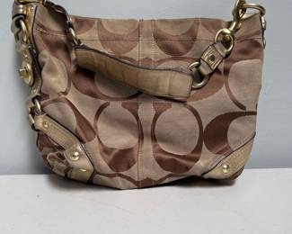 Lot 10067: Coach Carly Signature Canvas Hobo Shoulder Bag