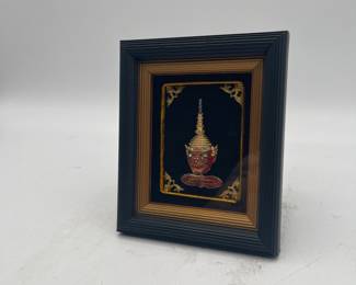 Lot 2651: Thai Khon Mask Miniature Framed Shadow Box, Thailand