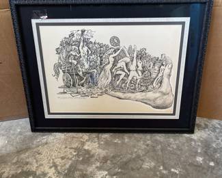 Lot 2611: Joe Servello "Presenting Parade and Parade" Framed Monoprint