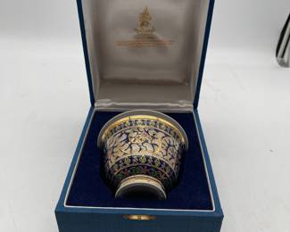 Lot 2729: Narai Phand Thai Benjarong Porcelain Lidded Jar in Box