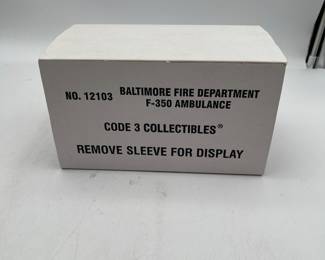 Lot 2768: Code 3 Collectibles 1/64 Baltimore FD F-350 Ambulance 12103