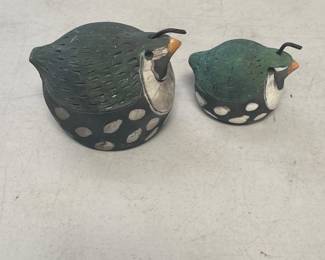 Lot 228: Pair of Rowland Ceramic California Quail Lidded Boxes