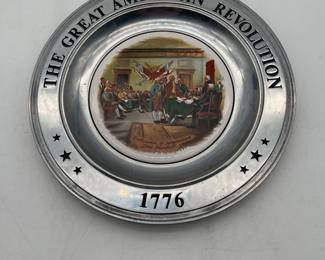 Lot 2745: Great American Revolution 1776 Pewter Plate, Canton Ohio
