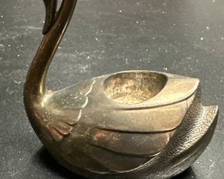 Lot 00266: Art Deco-Style Silver-Plated Swan Tea Light Holder