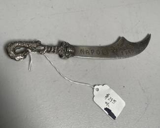 Lot 10146: WWII 1945 Napoli Italy Souvenir Serpent Letter Opener