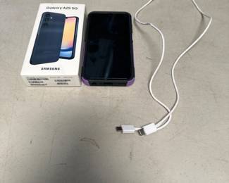 Lot 203: Samsung Galaxy A25 5G SM-A256U 128GB Blue Black Phone