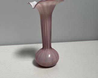 Lot 10035: Hand-Blown Art Glass Bud Vase, Italian Opaline Style