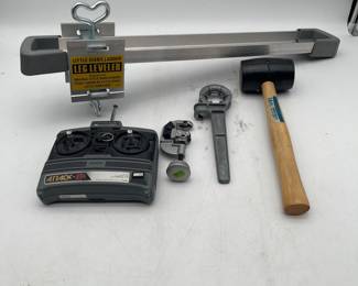 Lot 2795: Little Giant Leg Leveler, Futaba Attack-SR & Hand Tools