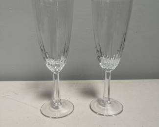 Lot 10091: Pair of Unmarked Champagne Flutes