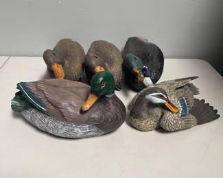 Lot 10170: Mallard Duck Decoy Lot, Five Hunting and Decorative