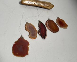 Lot 10143: Handmade Agate Slice Suncatcher Mobile