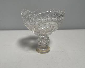 Lot 10043: Mid-Century Pressed Glass Footed Compote, Unmarked