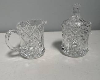 Lot 10129: Cristal d'Arques-Durand Vincennes Crystal Cream & Sugar Set