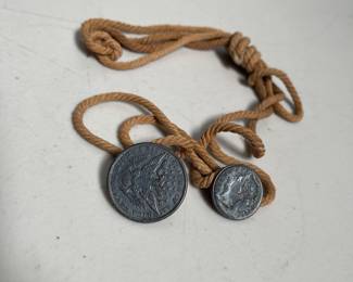 Lot 10149: Barber Half Dollar & Queen Victoria Coin Necklace