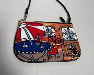 Lot 10076: Parisian Cafe Poodle Novelty Wristlet Purse