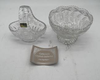 Lot 2637: Lausitzer GDR Hand-Cut Lead Crystal Basket & Footed Bowl