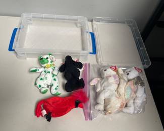 Lot 10159: Ty Beanie Babies Halo Angel Bear Trio & Characters