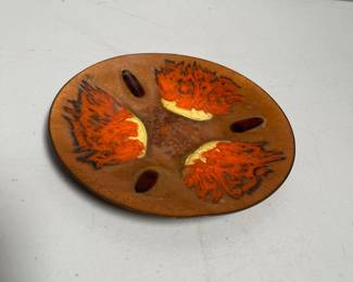 Lot 10032: Mid-Century Modern Enamel on Copper Dish