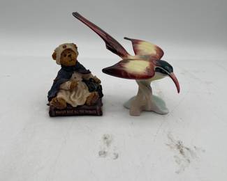 Lot 2757: Boyds Bears Florence Gentlecare Nurse & Porcelain Bird