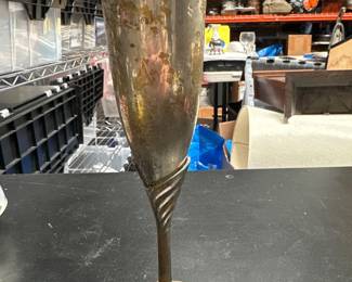 Lot 00264: Silver-Tone Brass Champagne Flute with Twisted Stem